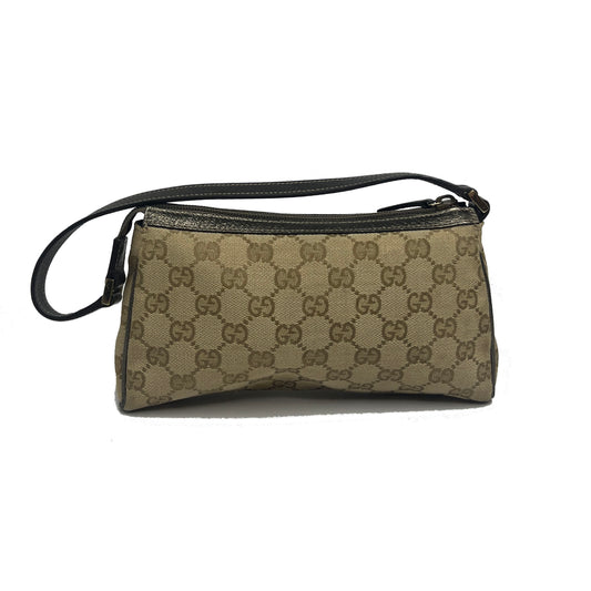 Vintage Gucci Monogram Mini D Ring Shoulder Bag - Beige/Metallic